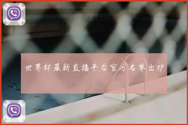 世界杯最新直播平台官方名单出炉